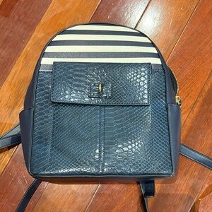 Call It Spring Navy and Cream Striped Mini Backpack